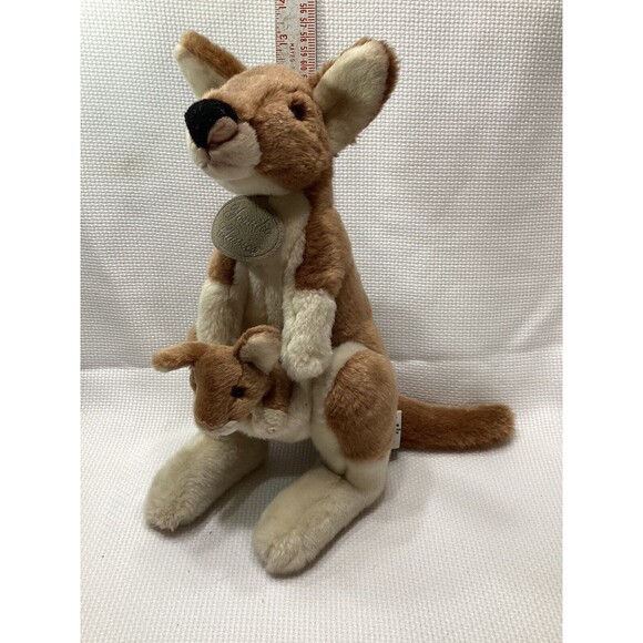 14” Russ Berrie Yomiko Classics Mommy & Joey Kangaroo Plush Soft Stuffed Animal - Picture 2 of 16